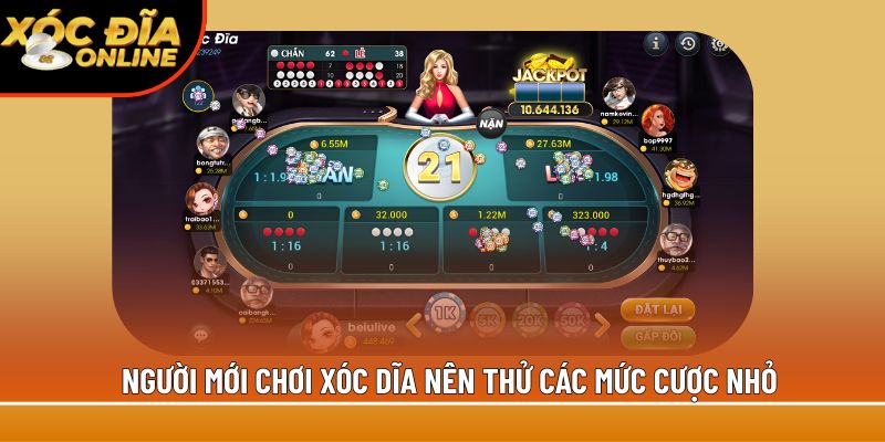 Người mới chơi xóc đĩa nên thử các mức cược nhỏ
