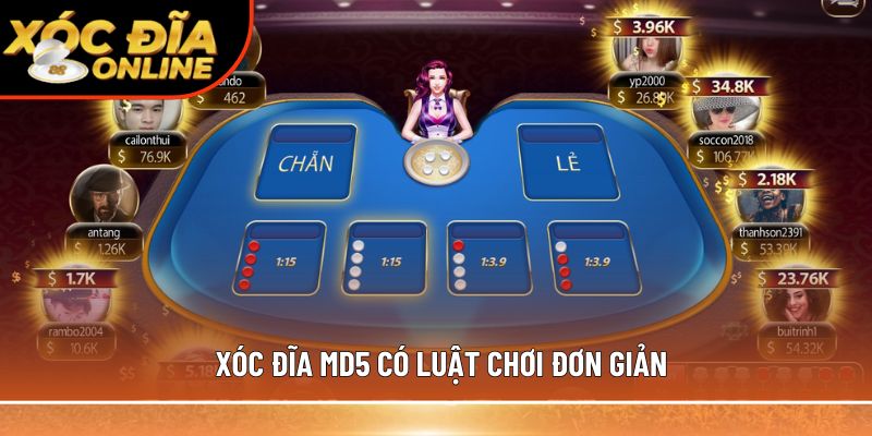 Xóc đĩa md5 có luật chơi đơn giản